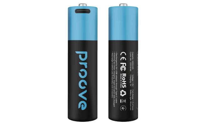 Proove Compact Energy Rechargeable Batteries AA Type Batteries 2400mWh (2 Pieces)